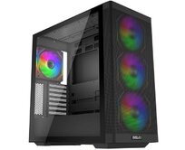 EVOLVEO Scorpio, skříň eATX/ATX, 4x ARGB ventilátor 120mm, boční panel temperované sklo + mřížkovaný přední panel