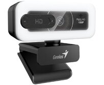 Genius FaceCam Light Webkamera, Full HD 1080p, LED osvětlení, vestavěný mikrofon, krytka soukromí, USB/C, černá