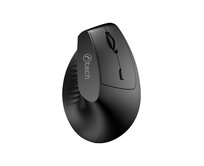 C-TECH myš VEM-15, vertikální, Dual mode, bezdrátová, BT5.0 + 2,4GHz, 1600DPI, baterie 400 mAh, černá