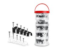 CONNECT IT Cable Clip příchytka na kabely, celkem 700ks, ČERNÁ/BÍLA