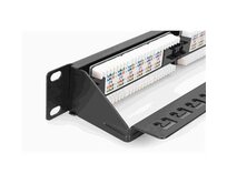 DIGITUS CAT 6, Class E Patch panel, nestíněný 24portový RJ45, 8P8C, LSA, 1U, rackový mount