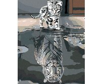 Zuty - Malování podle čísel - KOTĚ NEBO TYGR 40x50 cm vypnuté plátno na rám