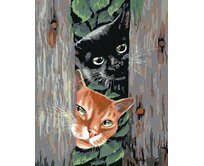 Zuty - Malování podle čísel - ČÍHAJÍCÍ KOČKY 40x50 cm vypnuté plátno na rám