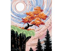 Zuty - Malování podle čísel - STROM NA ÚPATÍ SKÁLY 40x50 cm bez rámu a bez vypnutí plátna