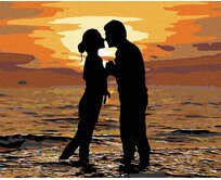 Zuty - Malování podle čísel - MILENCI NA PLÁŽI 40x50 cm bez rámu a bez vypnutí plátna