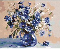 Zuty - Malování podle čísel - KYTICE MODRÝCH KVÍTKŮ 40x50 cm vypnuté plátno na rám