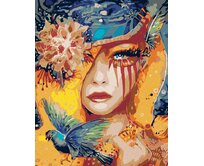 Zuty - Malování podle čísel - PTAČÍ ŽENA 40x50 cm bez rámu a bez vypnutí plátna