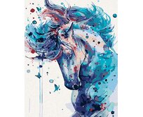 Zuty - Malování podle čísel - ABSTRAKTNÍ KŮŇ TMAVĚ MODRÝ 40x50 cm vypnuté plátno na rám