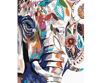 Zuty - Malování podle čísel - KVĚTINOVÝ SLON 40x50 cm bez rámu a bez vypnutí plátna