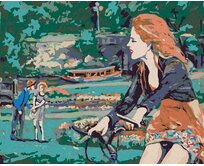 Zuty - Malování podle čísel - ŽENA NA KOLE V PARKU 40x50 cm vypnuté plátno na rám