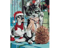 Zuty - Malování podle čísel - KACHNĚ A KOTĚ 40x50 cm bez rámu a bez vypnutí plátna