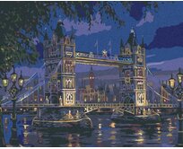 Zuty - Malování podle čísel - TOWER BRIDGE V NOCI 40x50 cm bez rámu a bez vypnutí plátna