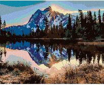 Zuty - Malování podle čísel - ZASNĚŽENÉ HORY 40x50 cm bez rámu a bez vypnutí plátna