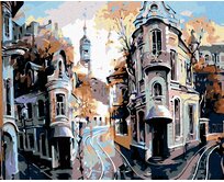 Zuty - Malování podle čísel - ROHOVÉ DOMY 40x50 cm bez rámu a bez vypnutí plátna