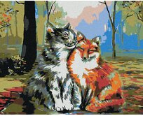 Zuty - Malování podle čísel - KOCOUR S LIŠTIČKOU 40x50 cm vypnuté plátno na rám