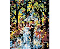 Zuty - Malování podle čísel - NEVĚSTA S ŽENICHEM V DEŠTI 40x50 cm bez rámu a bez vypnutí plátna