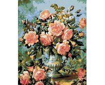 Zuty - Malování podle čísel - KRÁSNÉ RŮŽOVÉ RŮŽE 40x50 cm vypnuté plátno na rám