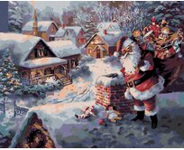 Zuty - Malování podle čísel - SANTA CLAUS S DÁRKY 40x50 cm bez rámu a bez vypnutí plátna