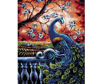 Zuty - Malování podle čísel - PÁV POD ROZKVETLÝM STROMEM 40x50 cm vypnuté plátno na rám