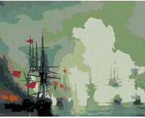 Zuty - Malování podle čísel - LODĚ V MLZE 40x50 cm vypnuté plátno na rám