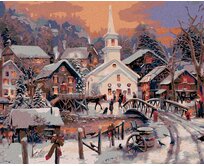 Zuty - Malování podle čísel - BÍLÝ KOSTEL 40x50 cm vypnuté plátno na rám