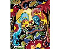 Zuty - Malování podle čísel - KVĚTINOVÁ MALBA S PTÁČKY 40x50 cm vypnuté plátno na rám