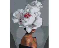 Zuty - Malování podle čísel - ŽENA S BÍLOU KVĚTINOU 40x50 cm vypnuté plátno na rám