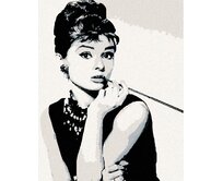 Zuty - Malování podle čísel - AUDREY HEPBURN ČERNOBÍLÁ 40x50 cm bez rámu a bez vypnutí plátna