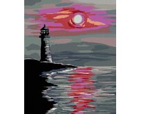 Zuty - Malování podle čísel - MAJÁK PŘI ZÁPADU 40x50 cm bez rámu a bez vypnutí plátna