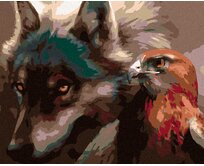 Zuty - Malování podle čísel - VLK S DRAVCEM 40x50 cm bez rámu a bez vypnutí plátna