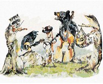 Zuty - Malování podle čísel - ZVÍŘATA A HUDEBNÍ NÁSTROJE (HOLLY SIMENTAL) 40x50 cm bez rámu a bez vypnutí plátna