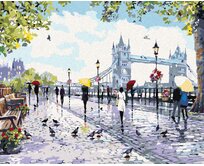 Zuty - Malování podle čísel - LIDÉ U TOWER BRIDGE (RICHARD MACNEIL) 40x50 cm vypnuté plátno na rám