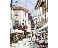 Zuty - Malování podle čísel - PROCHÁZKA KAVÁRNOU (RICHARD MACNEIL) 40x50 cm bez rámu a bez vypnutí plátna