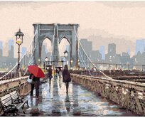 Zuty - Malování podle čísel - PROCHÁZKA PO BROOKLYN BRIDGE (RICHARD MACNEIL) 40x50 cm vypnuté plátno na rám