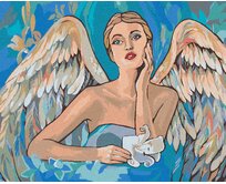 Zuty - Malování podle čísel - VÁNOČNÍ ANDĚL 40x50 cm vypnuté plátno na rám