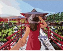 Zuty - Malování podle čísel - ŽENA U CHRÁMU II 40x50 cm vypnuté plátno na rám