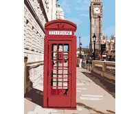 Zuty - Malování podle čísel - TELEFONNÍ BUDKA V LONDÝNĚ 40x50 cm vypnuté plátno na rám