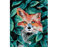 Zuty - Malování podle čísel - ČERVENÁ LIŠKA A ZELENÉ LÍSTKY 40x50 cm bez rámu a bez vypnutí plátna