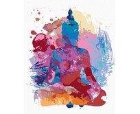 Zuty - Malování podle čísel - ABSTRAKTNÍ BAREVNÝ BUDDHA 40x50 cm vypnuté plátno na rám