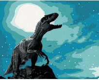 Zuty - Malování podle čísel - TYRANNOSAURUS REX V NOCI 40x50 cm bez rámu a bez vypnutí plátna