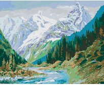 Zuty - Malování podle čísel - HORY NA KAVKAZE 40x50 cm vypnuté plátno na rám