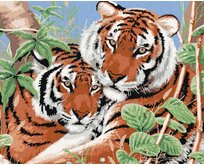 Zuty - Malování podle čísel - TYGŘI DVOJČATA (HOWARD ROBINSON) 40x50 cm bez rámu a bez vypnutí plátna
