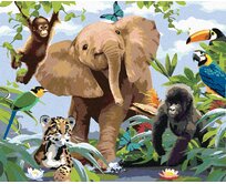 Zuty - Malování podle čísel - SLŮNĚ MEZI ZVÍŘECÍMI KAMARÁDY (HOWARD ROBINSON) 40x50 cm bez rámu a bez vypnutí plátna