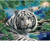 Zuty - Malování podle čísel - BÍLÝ TYGR A DIVOKÁ PŘÍRODA (HOWARD ROBINSON) 40x50 cm bez rámu a bez vypnutí plátna