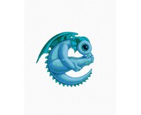 Zuty - Malování podle čísel - DRÁČEK VE TVARU PÍSMENKA E (SUE ELLEN BROWN) 40x50 cm bez rámu a bez vypnutí plátna