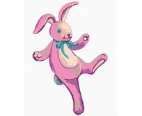 Zuty - Malování podle čísel - RŮŽOVÝ PLYŠOVÝ KRÁLÍČEK (SUE ELLEN BROWN) 40x50 cm bez rámu a bez vypnutí plátna