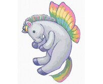 Zuty - Malování podle čísel - DUHOVÝ PLYŠOVÝ JEDNOROŽEC I (SUE ELLEN BROWN) 40x50 cm vypnuté plátno na rám