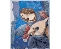 Zuty - Malování podle čísel - ANDĚL HRAJÍCÍ NA LOUTNU (MELOZZO DA FORLI) 40x50 cm vypnuté plátno na rám