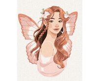 Zuty - Malování podle čísel - RŮŽOVÁ ŽENA S MOTÝLÍMI KŘÍDLY 40x50 cm bez rámu a bez vypnutí plátna