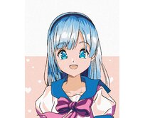 Zuty - Malování podle čísel - ANIME DÍVKA S MAŠLÍ 40x50 cm bez rámu a bez vypnutí plátna